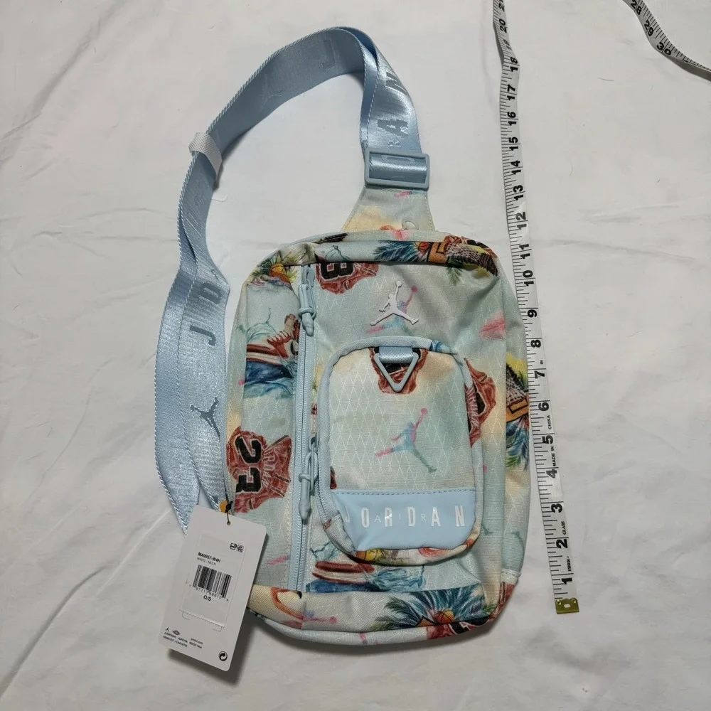Nike Air Jordan Cordura Crossbody Bag Blue Tropical Flamingo MA0957-W4H NWT